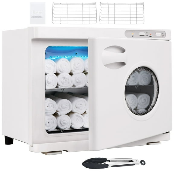 KDTHTF 23L Hot Towel Warmer Cabinet with UV Light, Two Stainless Steel Racks, Fast Heating 150–180°F, 4-Sided Heating System, Overheat Protection, Large Capacity Warmer for Spa, Salon, Home & Beauty