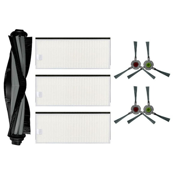 BUYISI For Ecovacs Deebot Buddy Pack U2 Robot Filters, Main Brush & Side Brushes For Hard Floor Carpet Pet Hair Cleaning Accessories
