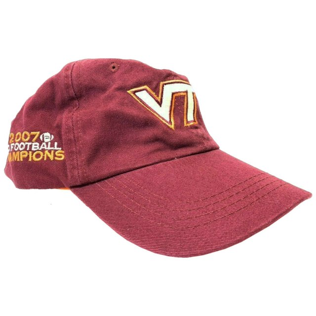 NCAA Casquette à Sangle Réglable avec Boucle Bordeaux Virginia Tech Hokies 2007 ACC Champions