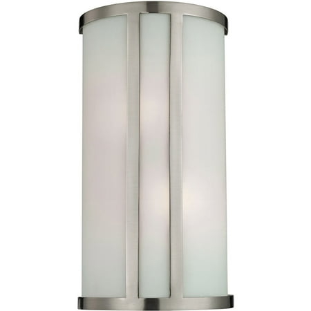 

Wall Sconces 2 Light Fixtures With Brushed Nickel Finish Metal Glass Material Candelabra 8 120 Watts