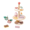 thumbnail image 1 of Juego de juguetes de madera para pastel de postre, juego de simulación para niños, juego de fiesta de té para niñas, juegos de accesorios de cocina, 1 of 9
