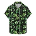 thumbnail image 2 of cllios St Patricks Day Mens Hawaiian Shirt Funny Irish Shamroak Beach Tshirts Short Sleeve Green Button Down Aloha Party Tops, 2 of 5