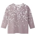 thumbnail image 4 of Unisex Kids Tunic Tops 3/4 Sleeve Loose Fit Flower Pattern Spring Tops Blouses for Girls Dressy Casual Fall Fashion Shirts Crew Neck Lightweight Basic T-Shirts, 4 of 5