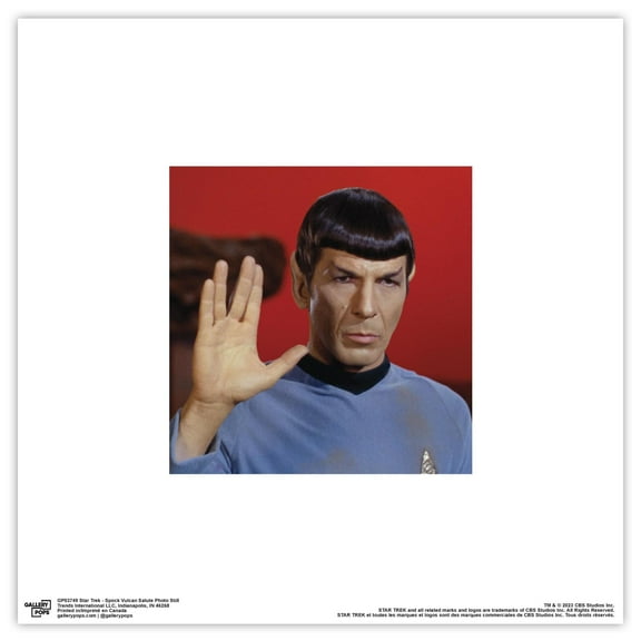 Gallery Pops Star Trek - Spock Vulcan Salute Photo Still Wall Art, Unframed Version, 12" x 12"