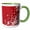 Green/White, variant on 3drose, Contemporary Red and White Flourishes with Circles Design, 11oz Two-tone Red Mug