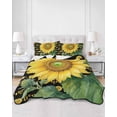 thumbnail image 2 of Quilts Queen Size Bedding Set, Sunflower Farmhouse Reversible Summer Quilt 3 Pieces, Pastoral Floral Bees Dots Black Lightweight Bedspreads Coverlets with 2 Pillow Shams for All Seasons, 2 of 5