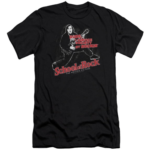 School Of Rock Rockin Premium Adult Slim Fit 30/1 T-Shirt Black