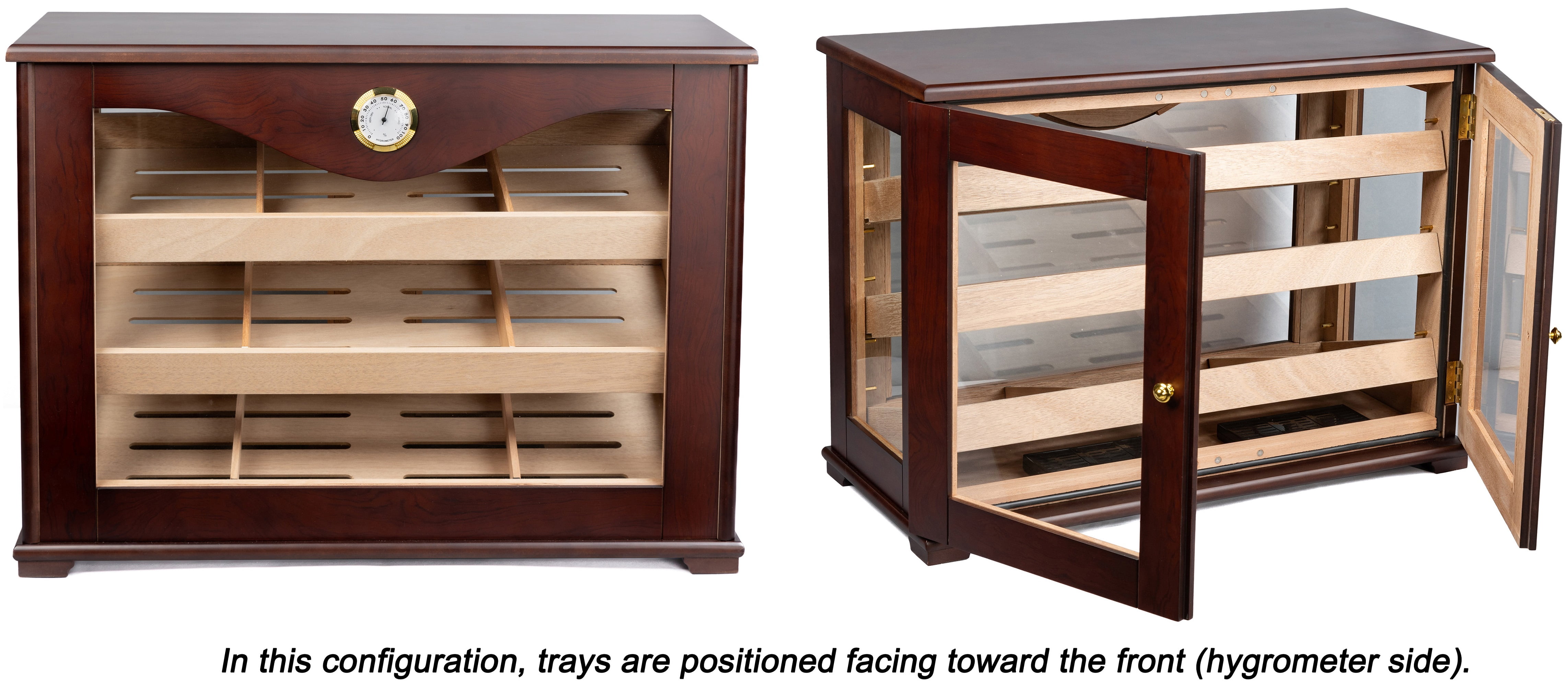 Marciano Countertop Display Cigar Humidor w/ Trays - Dark Mahogany Finish - Capacity: 250