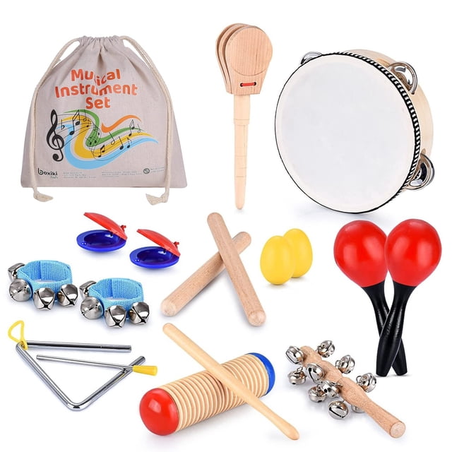 Set de instrumentos musicales Boxiki Kids, 16 unidades, para niños de más de 3 años