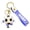 Blue, variant on Cute Soccer Ball Keychain with Headphones, Football Gift for Boys Girls Dad, PVC Alloy Key Ring for Backpack Bag
