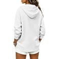 thumbnail image 3 of Kadlawus Women Plus Size Long Sleeve Zip Hooded Pullover Sweatshirt Fall Winter Casual Basic Tops Soft Cozy Relaxed Fit for Daily Work Vacation Wear, White M, 3 of 5