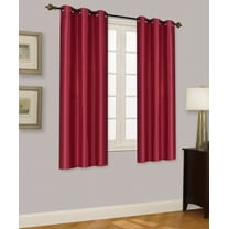 Elio Burgundy 2-Piece 100% Thermal Blackout Grommet Window Curtain With Foam Backing Set, Solid Room Darkening Panels 35" X 63" Each