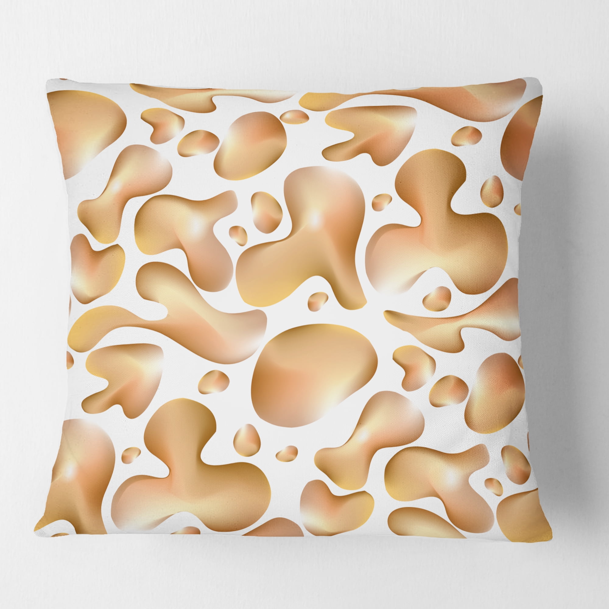 Designart Liquid Gold I' Mid-Century Modern Throw Pillow - 16x16
