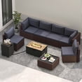 thumbnail image 4 of Patiojoy 12 PCS Outdoor Furniture Set with 32" Fire Pit Table and Propane Tank Cover, 4 of 7