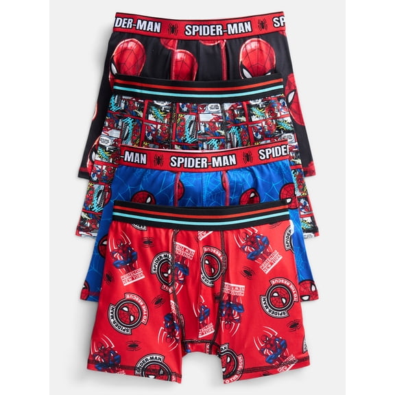 Spiderman Boys Boxer Brief Underwear, 4-Pack