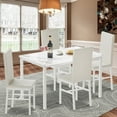 thumbnail image 3 of Kitchen Table and 4 Chairs Set, Metal Kitchen Table Sets Faux Marble Rectangular Breakfast Table w/Metal Legs & White Finish Frame, Dining Table Sets for an Apartment Breakfast, S12528, 3 of 11