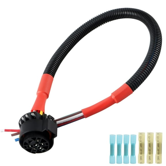 7 Pin Trailer Wiring Harness Universal Multi-Tow 7 Way 24 Inch Harness Connector Trailer Truck Plug Connector Fit for Ford Chevy GMC Dodge