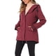thumbnail image 4 of Abrigo parka para mujer INSPIRE CHIC con cinturón, bolsillos, mangas largas y capucha de piel sintética, color rojo, 4 of 6