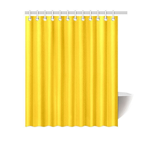 Yusdecor Modern Minimalist Solid Yellow Polyester Fabric Bathroom Shower Curtain 60x72 Inch