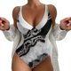 thumbnail image 1 of MKLEKYY Trajes De Baño Mujer Completo Women Printi Swimsuits Monokini Bathing Suits V Neck Swimwear Swimsuits 190, 1 of 4