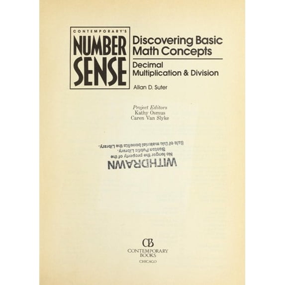 Pre-Owned Decimal Multiplication and Division (Number Sense) (Paperback) 0809242281 9780809242283