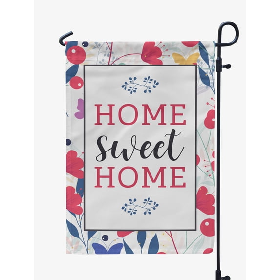 Printtoo White Home Sweet Home Garden Summer Camping Flags For Campers Double SidedFlagOutdoor Decor Sign CampsiteFlag
