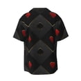 thumbnail image 2 of Fotbe Red Poker print Short Sleeve Button Down Shirts for Men Casual Summer Beach Wrinkle Free Shirt-X-Large, 2 of 7