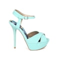 thumbnail image 2 of Women Nubuck Peep Toe Cross Band Platform Stiletto Ankle Strap Sandal CF32, 2 of 5