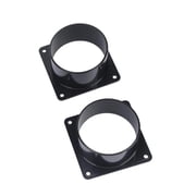Black Molded Ventilation Flange Connector, Square-to-Round Fitting for an 80Mm Fan Face and Round Ducting, 42Mm High, Tw