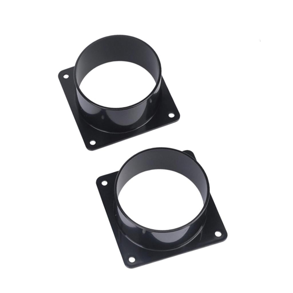 Black Molded Ventilation Flange Connector, Square-to-Round Fitting for an 80Mm Fan Face and Round Ducting, 42Mm High, Tw