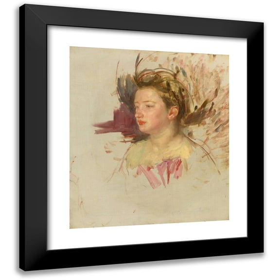 Mary Cassatt 12x14 Black Modern Framed Museum Art Print Titled - Sketch of Antoinette (1899)