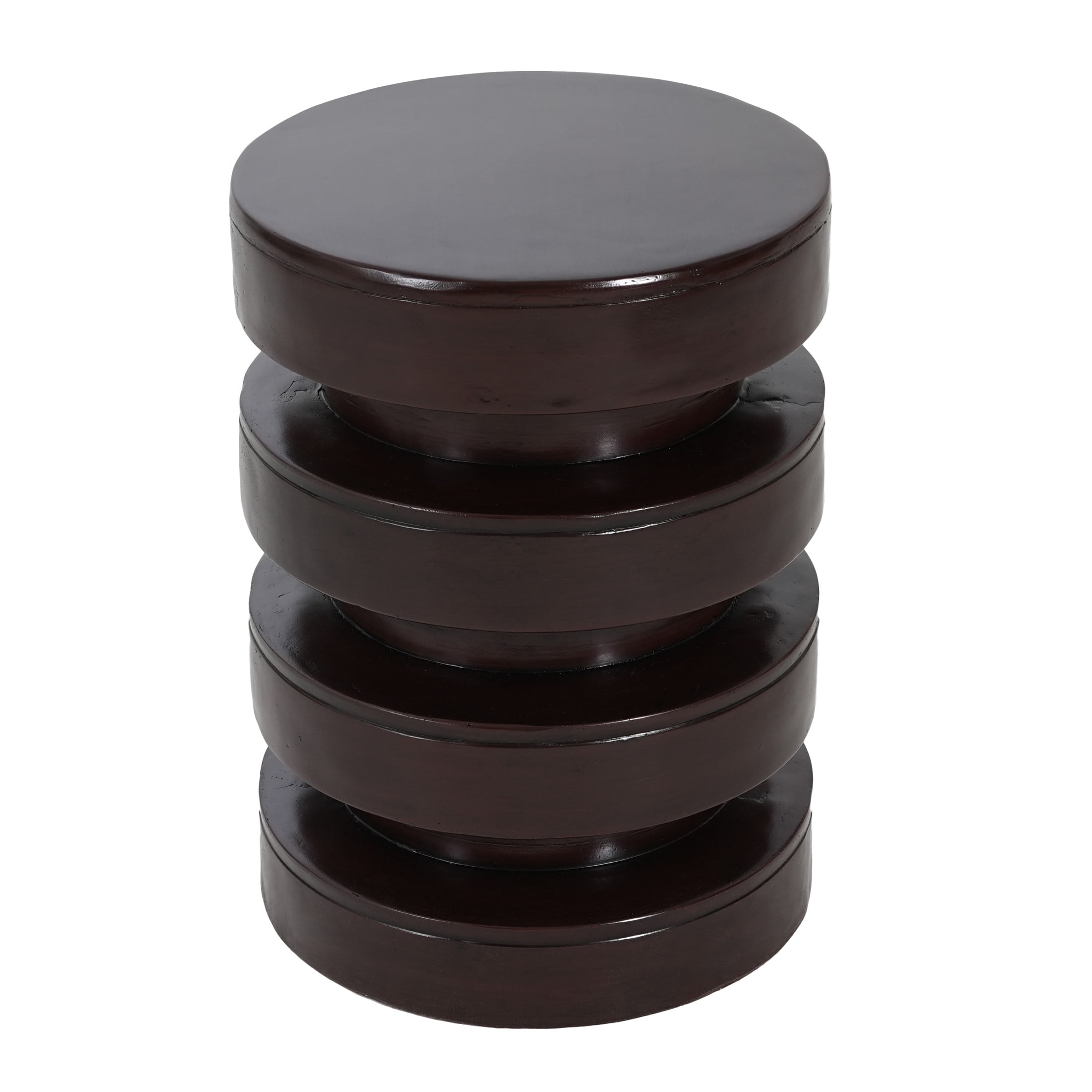 Christopher Knight Home 14.2" MGO Round Side Table, 3-Tier Indoor Outdoor Accent End Table, Brown
