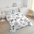 thumbnail image 4 of Erosebridal Nautical Anchor Bedding King Comforter Set, Rudder Seashell Down Comforter, Ocean Theme Decor, Ultra Soft 3pcs, 4 of 8