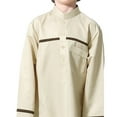 thumbnail image 4 of XDZJLR Combinaison Garçon Tout-Petit Arabe Musulman Thobe Manches Longues Kaftan Crew National Adolescent Robe Brodée Manches Longues Ensemble Barboteuse Beige 11-12 Ans, 4 of 6