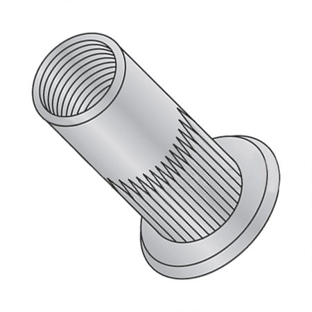 

6-32 (Max Grip .080) Large Flange Ribbed Blind Threaded Inserts / Aluminum Alloy 5056 (Quantity: 1 000 pcs)