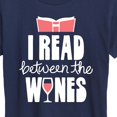 thumbnail image 3 of Instant Message - I Read Between The Wines - Women's Short Sleeve Graphic T-Shirt, 3 of 6