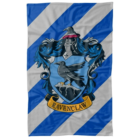 Harry Potter Stripe Ravenclaw Crest Fleece Blanket 36' x 58'
