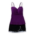 thumbnail image 2 of Profile Womens Full Foam Bust Skirted 2 Piece Bikini, Purple, 8, 2 of 2