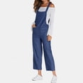 thumbnail image 4 of Femmes Mode Casual Solide Poche Romper Long Playsuit Sangle Bouton Combinaison, 4 of 8