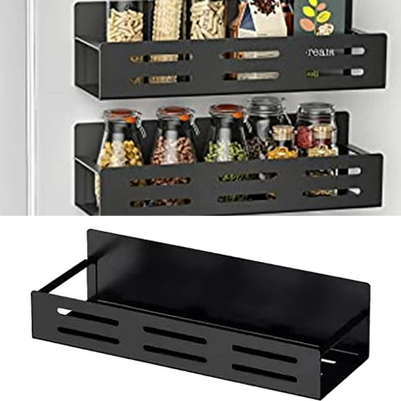 Zerbueate Spice Jars With Label Clearance! Metal Black Shelf Ideal For Kitchen Rack For Refrigerator And Oven Shelf For Kitchen Organizer Space Saving, Seasoning Containers Deals Of The Week