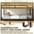 thumbnail image 6 of Twin over Twin Bunk Bed, Sesslife Low Floor Wood Bunk Bed Frame with Guardrails and Ladder, Space Saving Bunk Bed for Bedroom, No Box Spring Needed, Espresso, 6 of 11