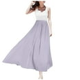 thumbnail image 1 of Falda larga metálica brillante para mujer: falda de tul ligera, sedosa y fluida para las vacaciones de verano en la playa, tallas S-XL, 1 of 5