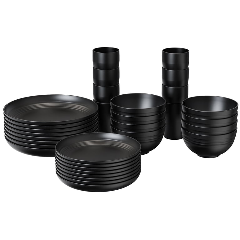 TINANA Wheat Straw Dinnerware Sets for 8, 32 PCS Unbreakable