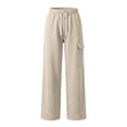 thumbnail image 6 of ZUBMGKTE Men's Baggy Fleece Cargo Sweatpants Loose Casual Jogger Pants Open Bottom Sweatpants for Athletic Workout with Pockets, 6 of 8