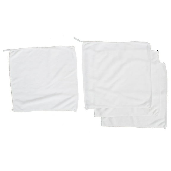 PiccoCasa Home Microfiber Water Absorbent Towel Face Cloth 12"x12" White 4Pcs