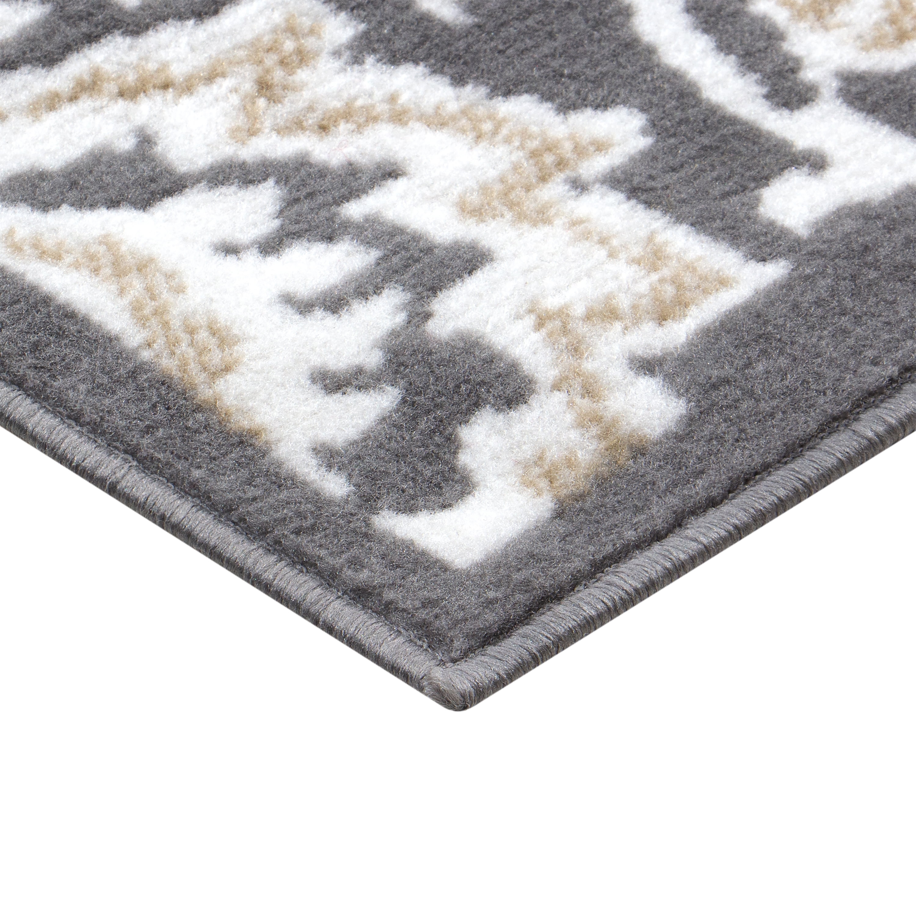 Mainstays Damask Charcoal, Indoor Area Rug, 4'11" x 6'6"