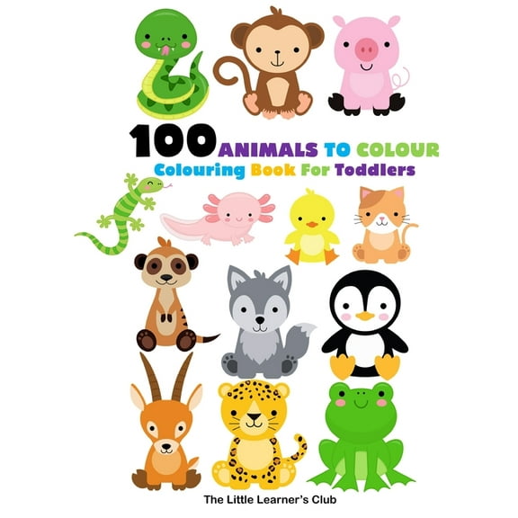 100 Animals To Colour - Animal Colouring Book, (Paperback)