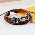 thumbnail image 2 of Slatcetga Punk Handmade Men Women Leather Bracelet Unisex Multi Layers Alloy Bangle, 2 of 4