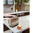 thumbnail image 3 of Brown Beige Toaster Cover 2 Slice, Small Kitchen Appliance Covers, Farmhouse Vintage Gradient Wooden Grain Toaster Oven Cover with Loop, Bread Machine Cover Polyester Dust Cover Protection, 3 of 4