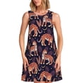 thumbnail image 1 of Fotbe Leopard Print Vestido de Verano sin Mangas para Mujer – Vestido Midi Línea A, Estilo Camiseta Floral, Vestido Playero Casual y Fluido, 1 of 7